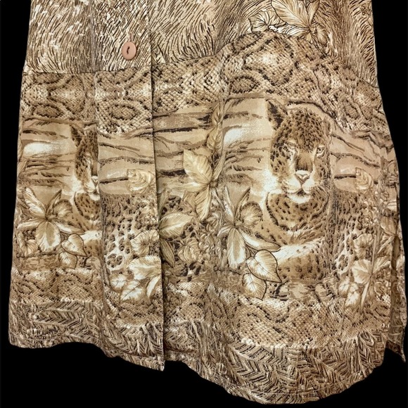 Vintage 90’s Silk Leopard Python Jungle Print Blouse Small - Picture 10 of 11